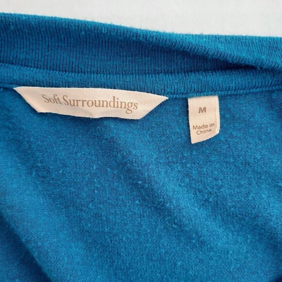 Soft Surroundings Off Shoulder 3/4 Sleeve Stretch Knit Tunic Top Size Medium - Picture 3 of 7